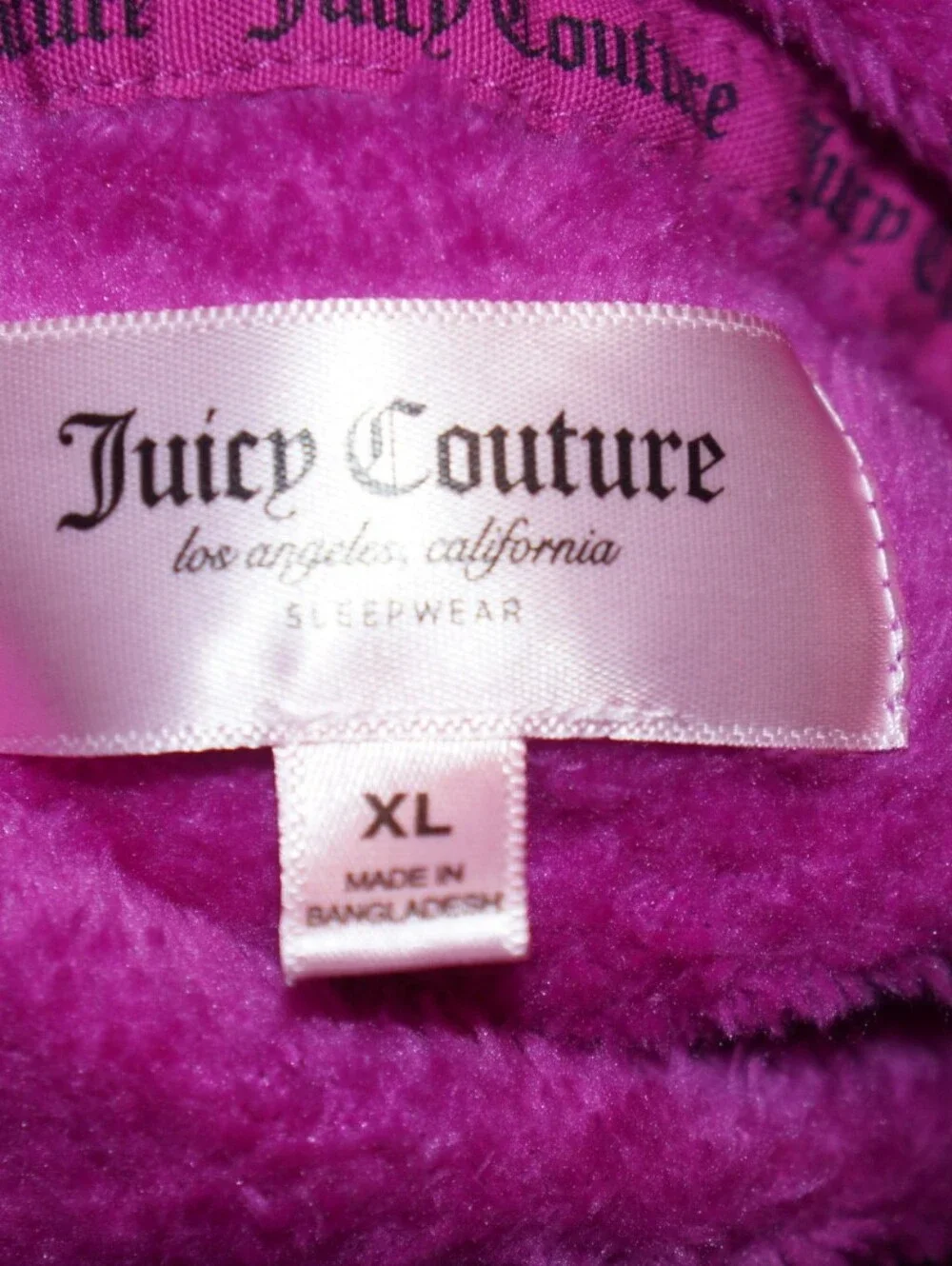 Y2K Juicy Couture Velour Cropped Hoodie Sequins Pink Jumper  Girls XL Sleepwear